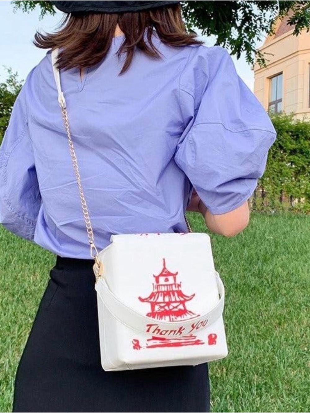 CROSSBODY Bag in the shape of Chinese Food Chain Adjustable Strap Novelty Purse
